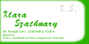 klara szathmary business card