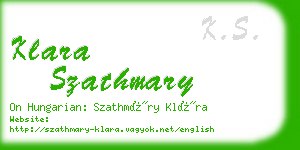 klara szathmary business card